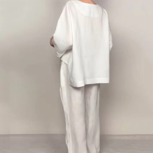 Eliza | Women's Wide Leg V-Neck Two Piece Set - Image 7