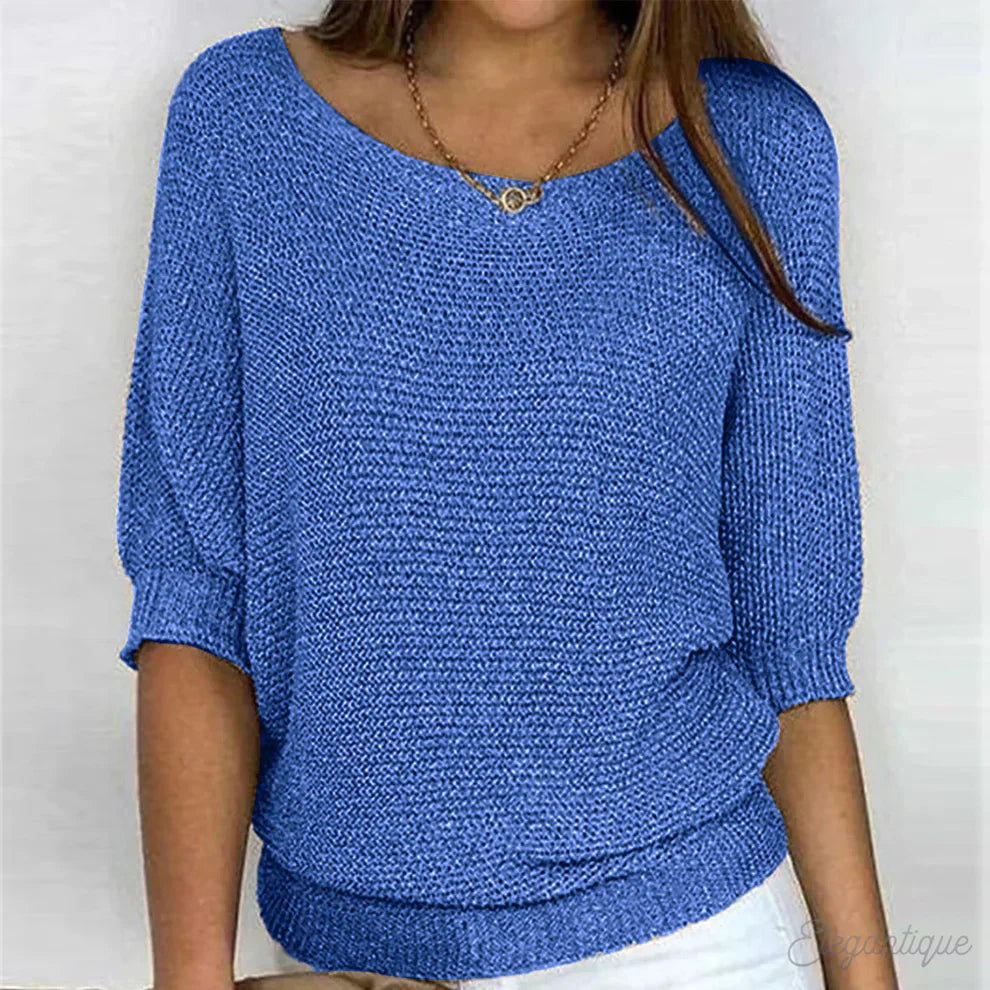 Shannon | Women's Loose Fit Scoop Neck Pullover Sweater - Image 4