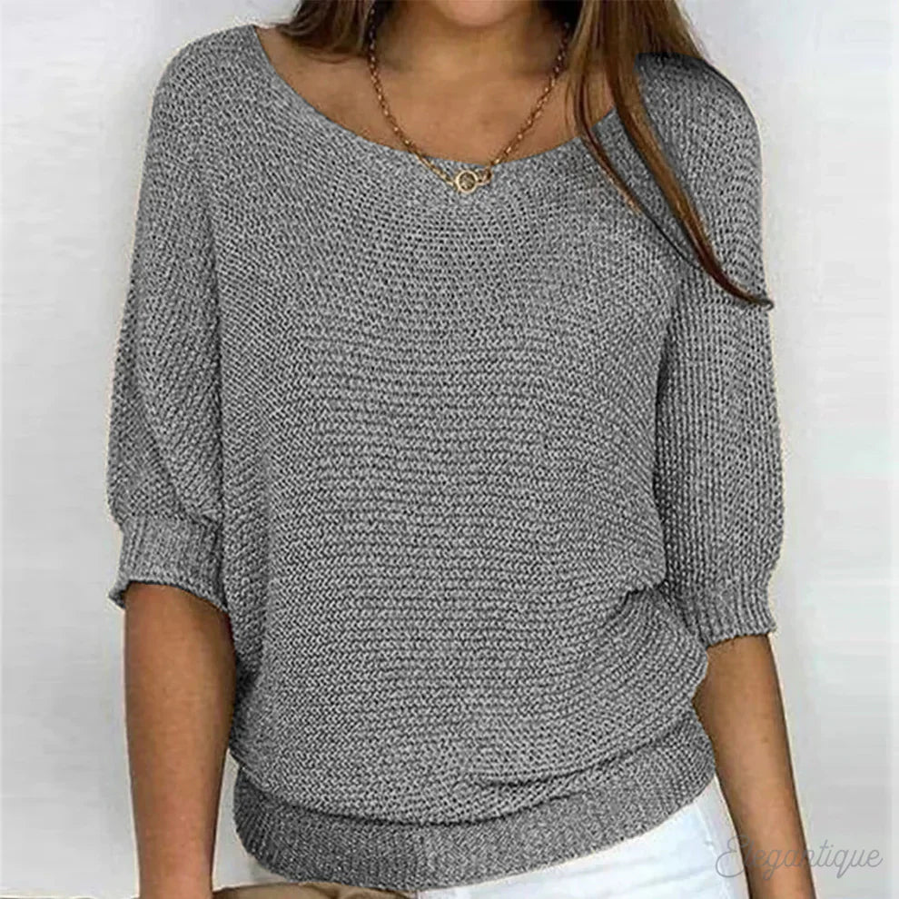 Shannon | Women's Loose Fit Scoop Neck Pullover Sweater - Image 7