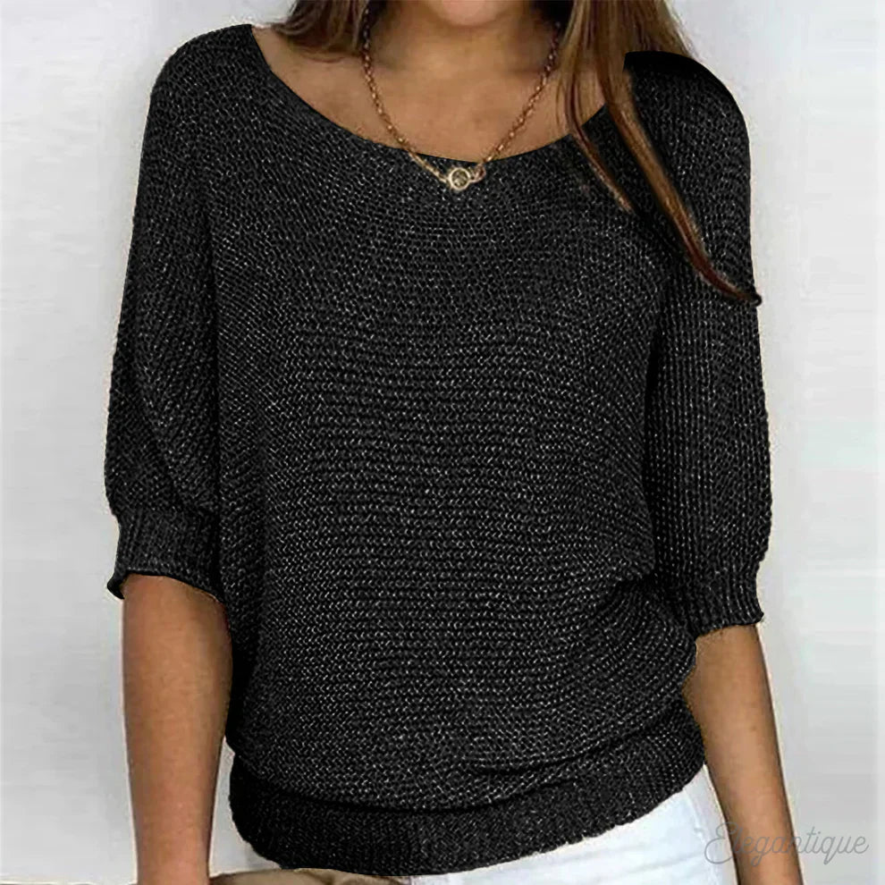 Shannon | Women's Loose Fit Scoop Neck Pullover Sweater - Image 3