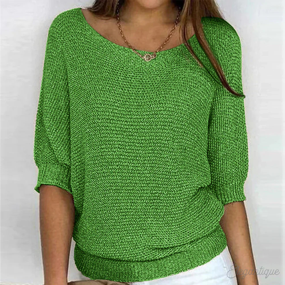 Shannon | Women's Loose Fit Scoop Neck Pullover Sweater - Image 6