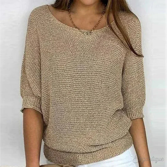 Shannon | Women's Loose Fit Scoop Neck Pullover Sweater - Image 1