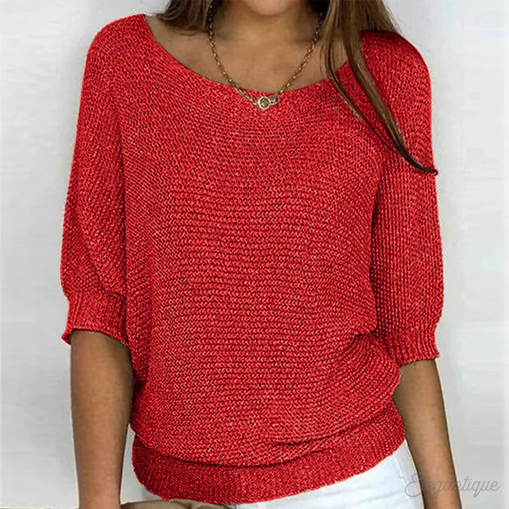 Shannon | Women's Loose Fit Scoop Neck Pullover Sweater - Image 9