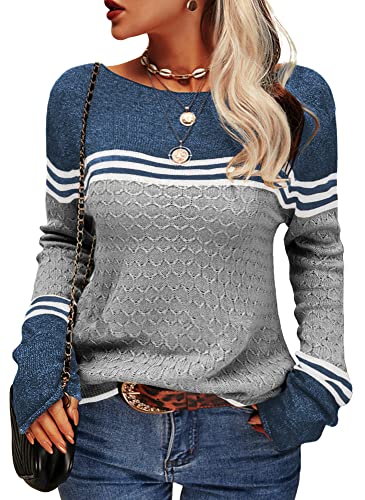 Mary | Women's Color Block Long Sleeve Pullover Sweater - Image 6
