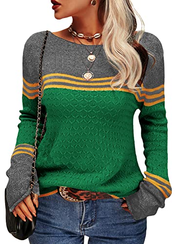 Mary | Women's Color Block Long Sleeve Pullover Sweater - Image 7