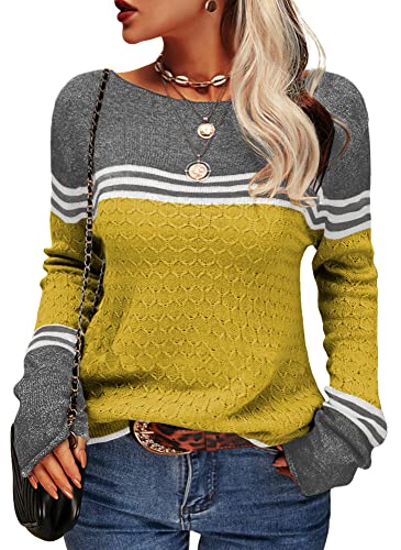 Mary | Women's Color Block Long Sleeve Pullover Sweater - Image 16