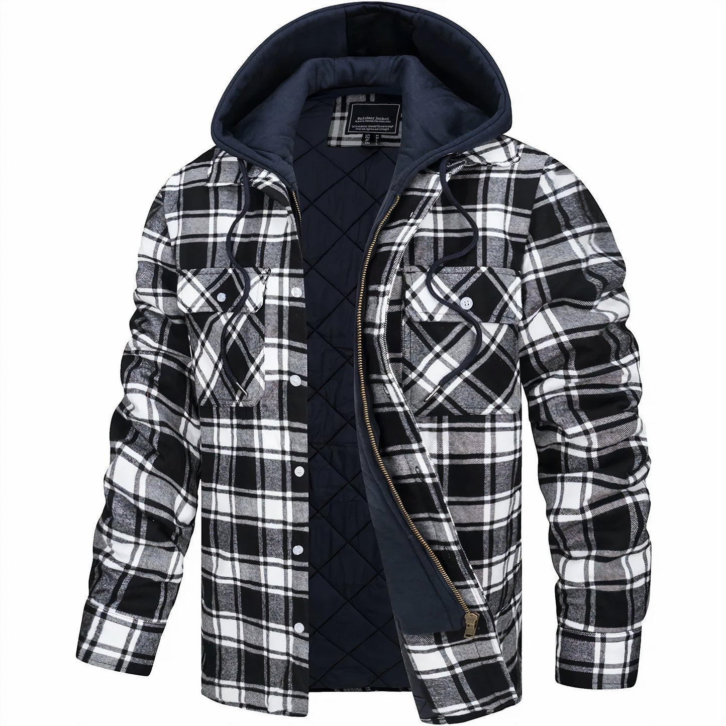 Nelson | Men's Hooded Plaid Jacket - Image 4