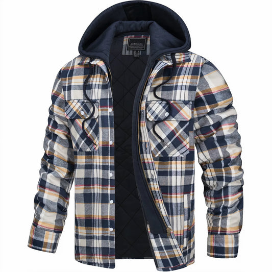 Nelson | Men's Hooded Plaid Jacket - Image 1