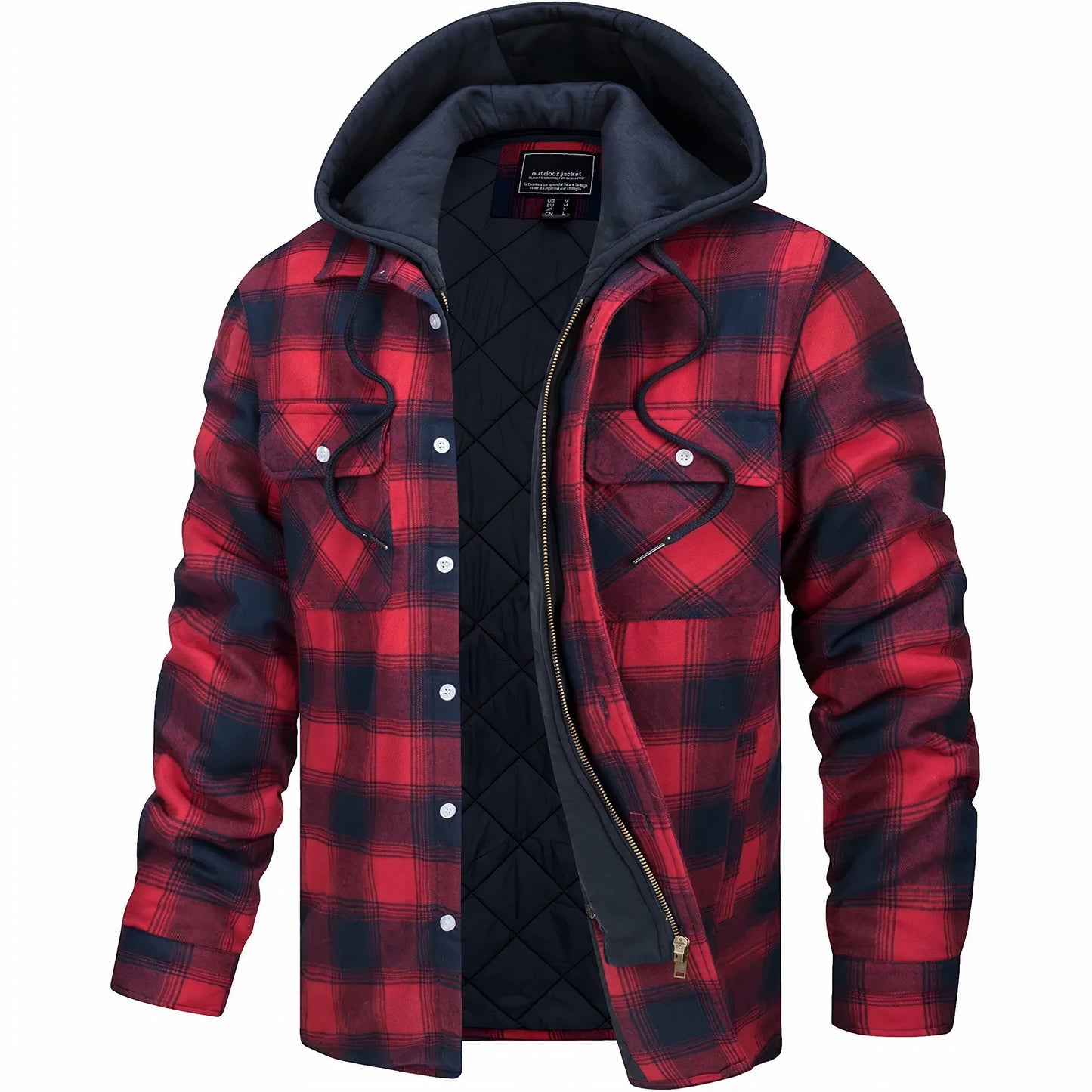 Nelson | Men's Hooded Plaid Jacket - Image 5