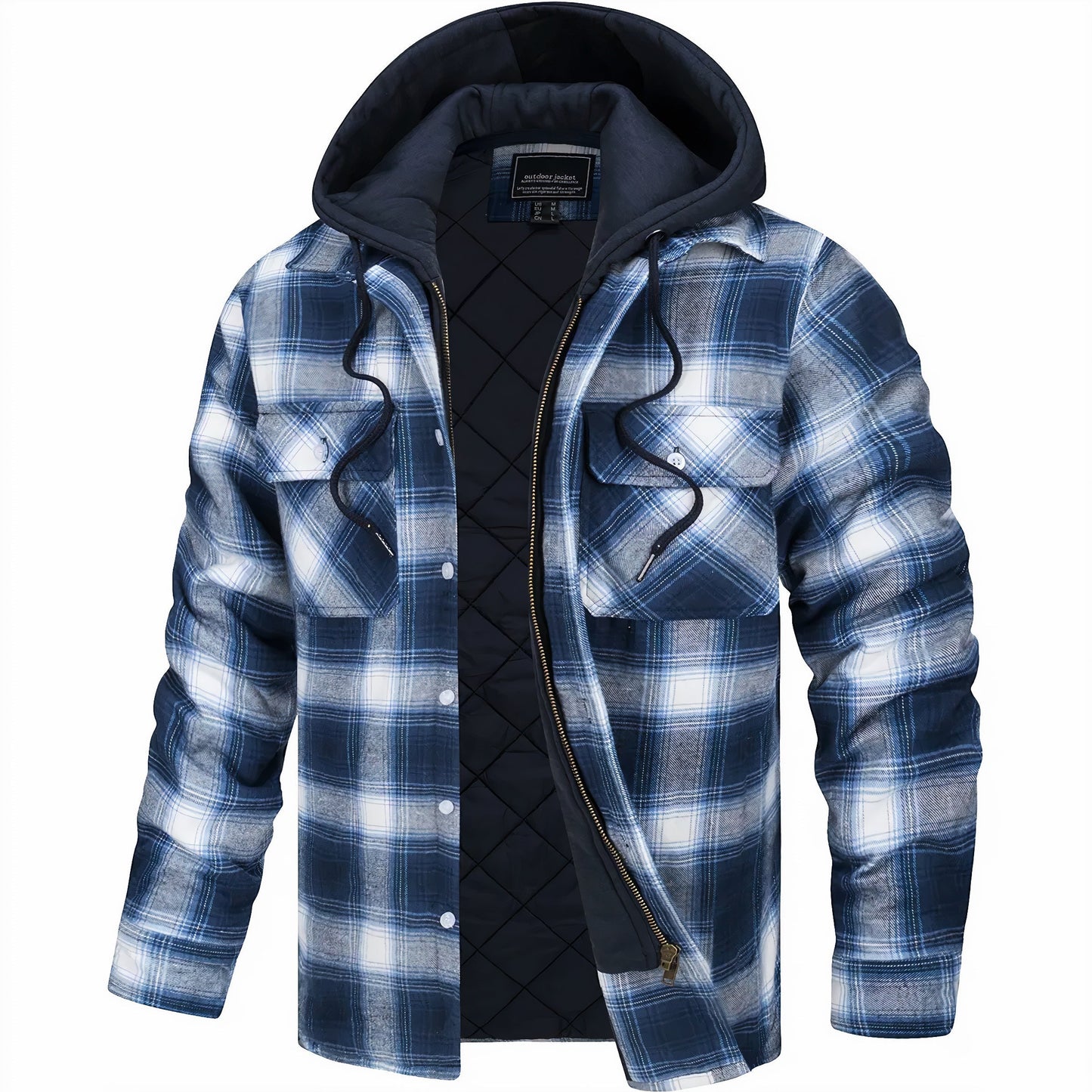 Nelson | Men's Hooded Plaid Jacket - Image 3
