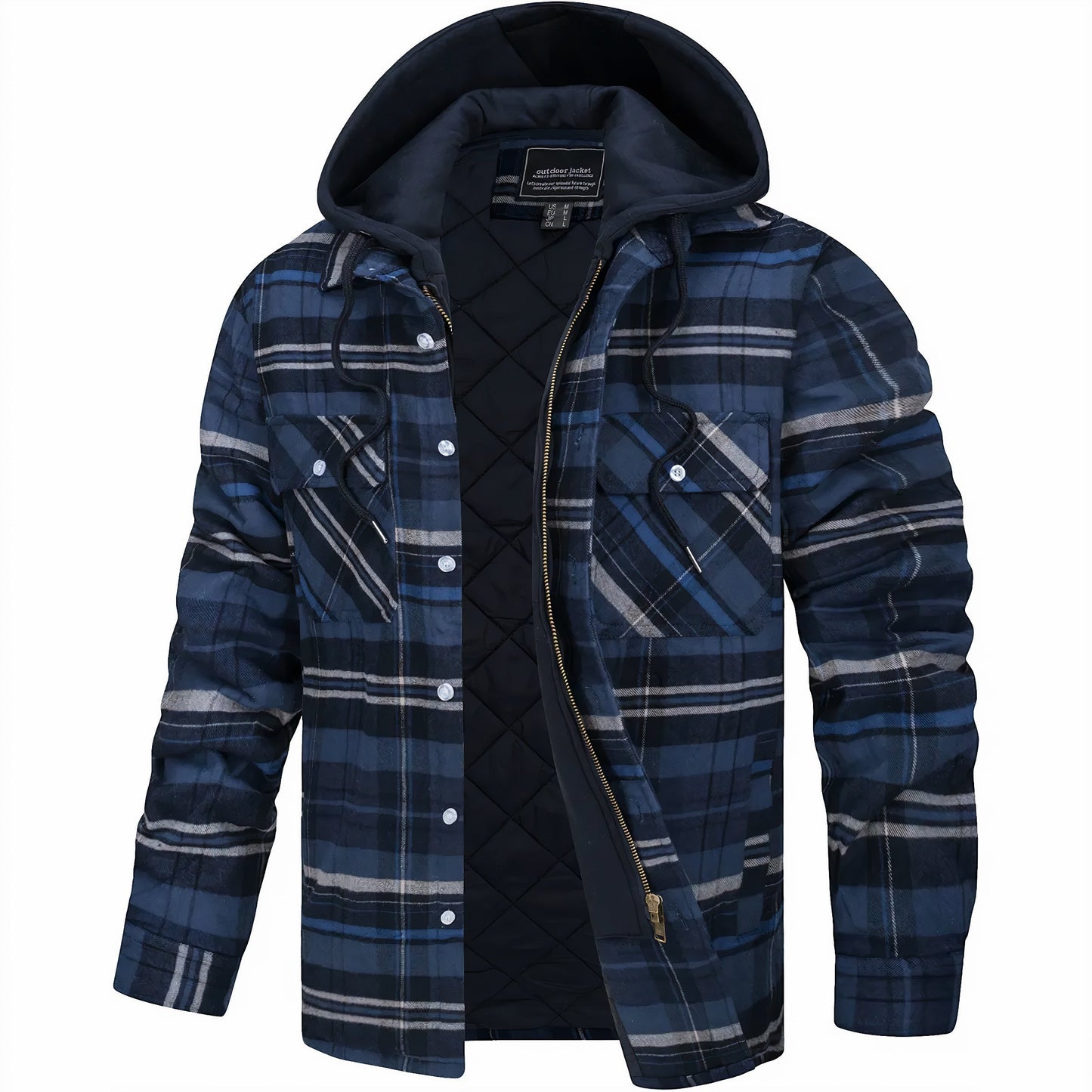 Nelson | Men's Hooded Plaid Jacket - Image 6