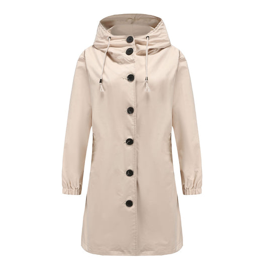 Jade | Women's Hooded A-Line Coat - Image 1
